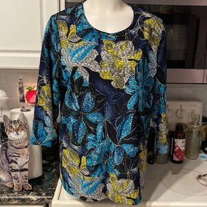 X womens Alia stretch floral regular size top XL